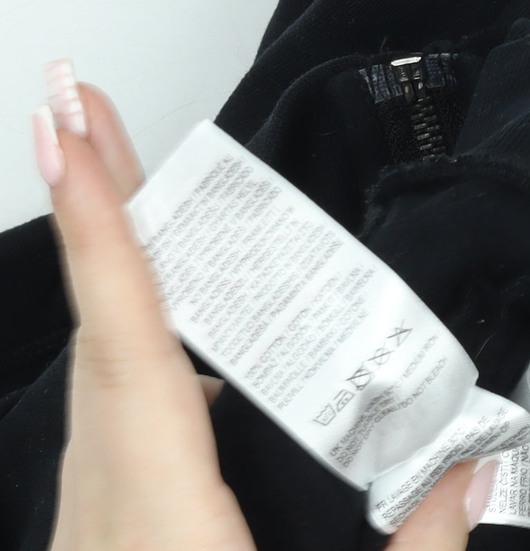 Firetrap Men's Black Hooded Full Zip Jacket Size L Cotton Blend