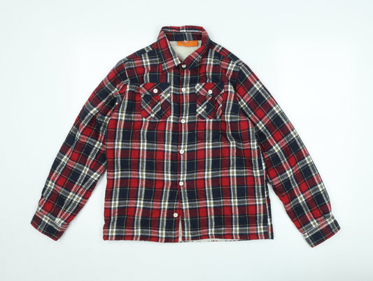 Mountain Warehouse Teens Red Check Flannel Shirt Jacket 164cm