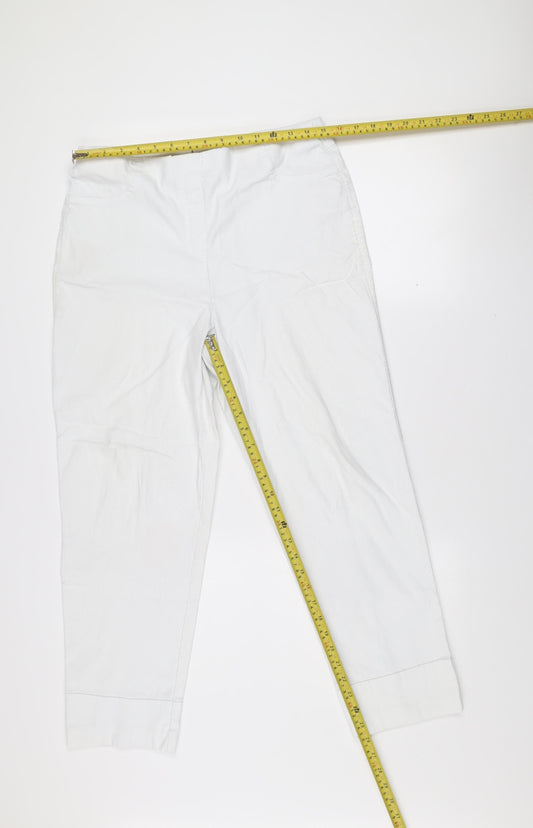 Dunnes Stores Women’s White Viscose Blend Stretch Trousers Size L