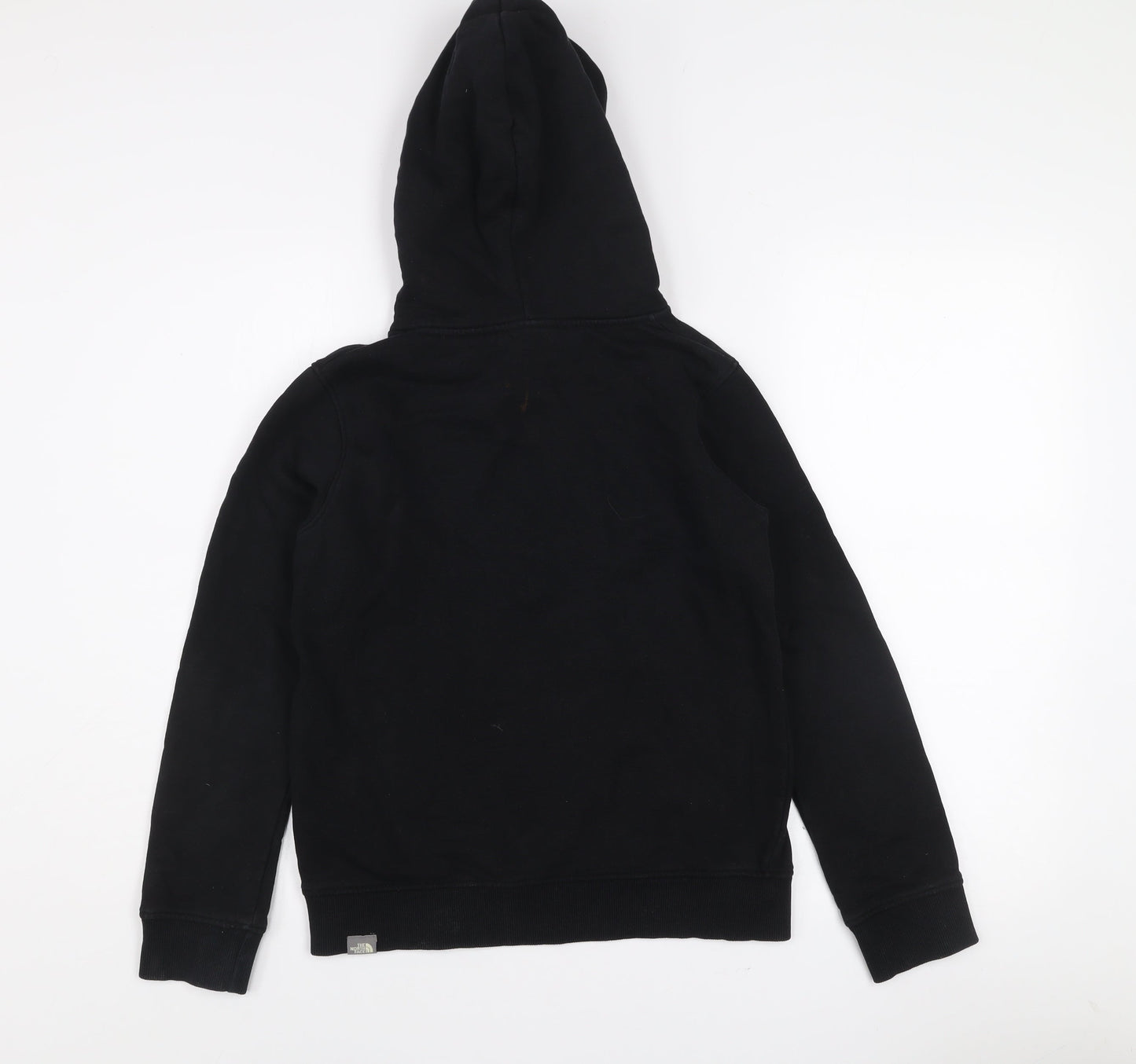The North Face Boys Black Cotton Pullover Hoodie L/Youth Red Logo