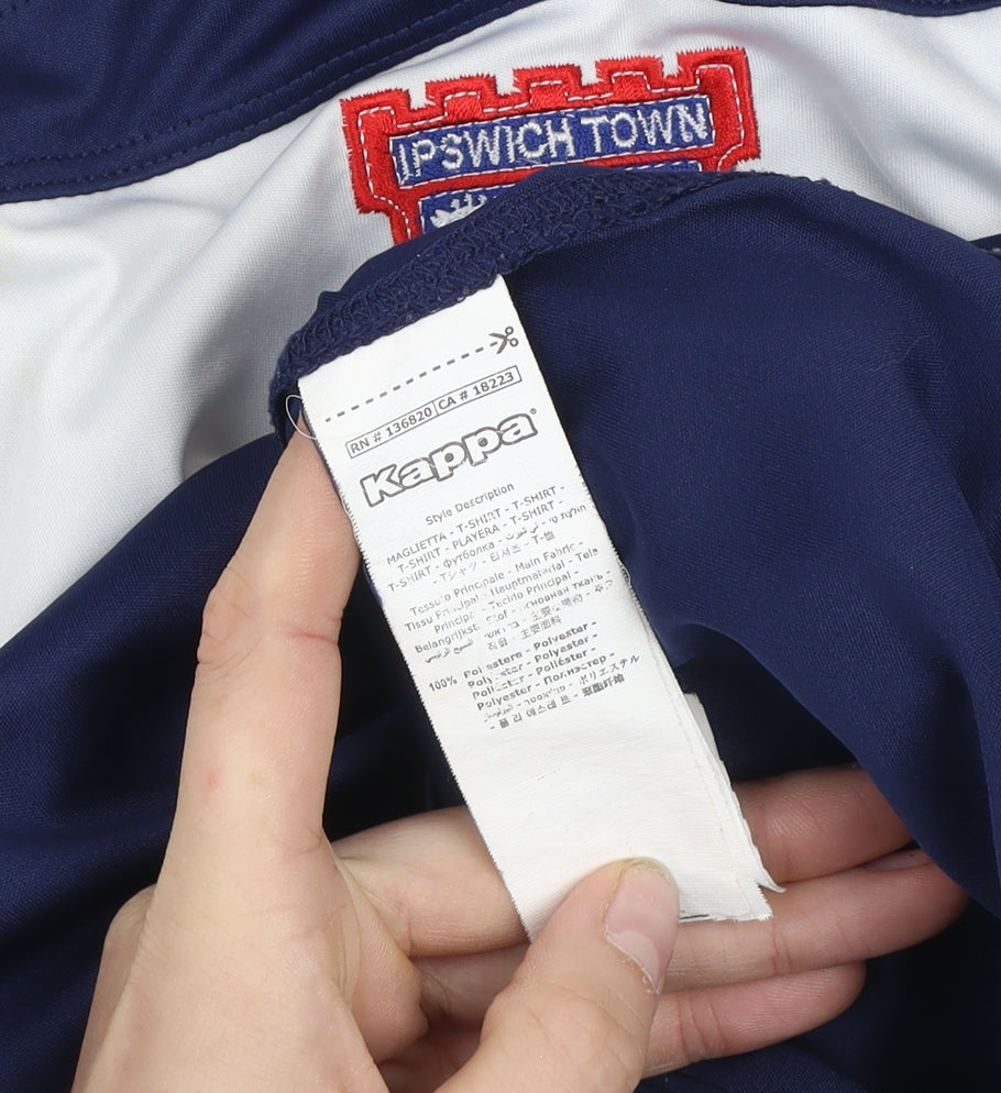 Kappa Boys Blue Ipswich Town Long Sleeve Football Jersey 14 Years