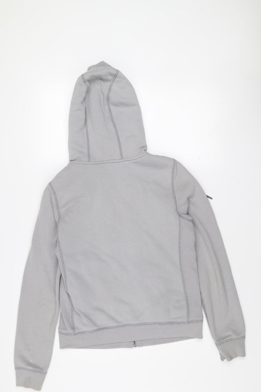 Abercrombie & Fitch Womens Grey Hooded Fleece Lined Zip Jacket S