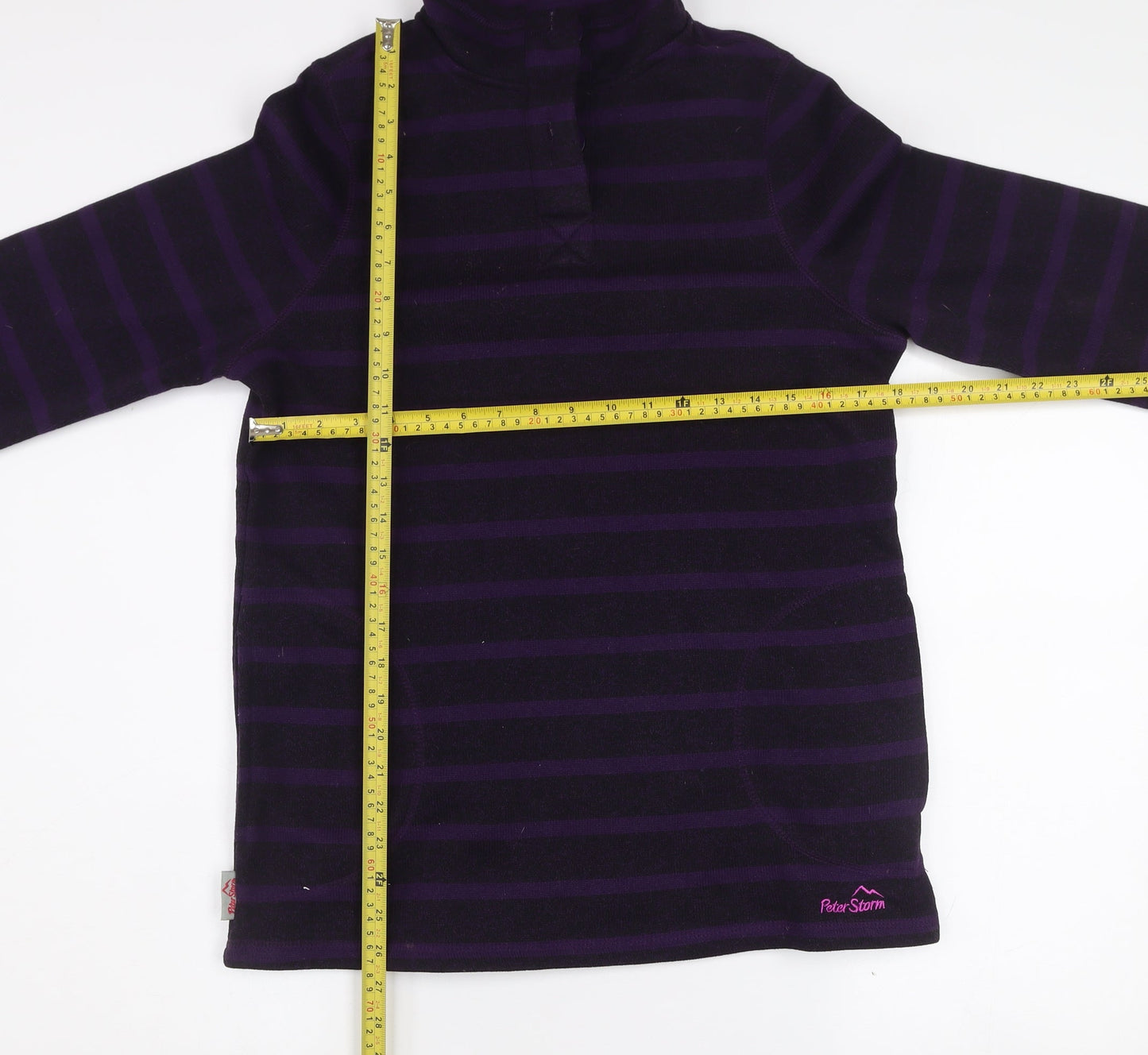 Peter Storm Womens Purple Stripe Size 14 1/2 Zip Fleece Sweatshirt