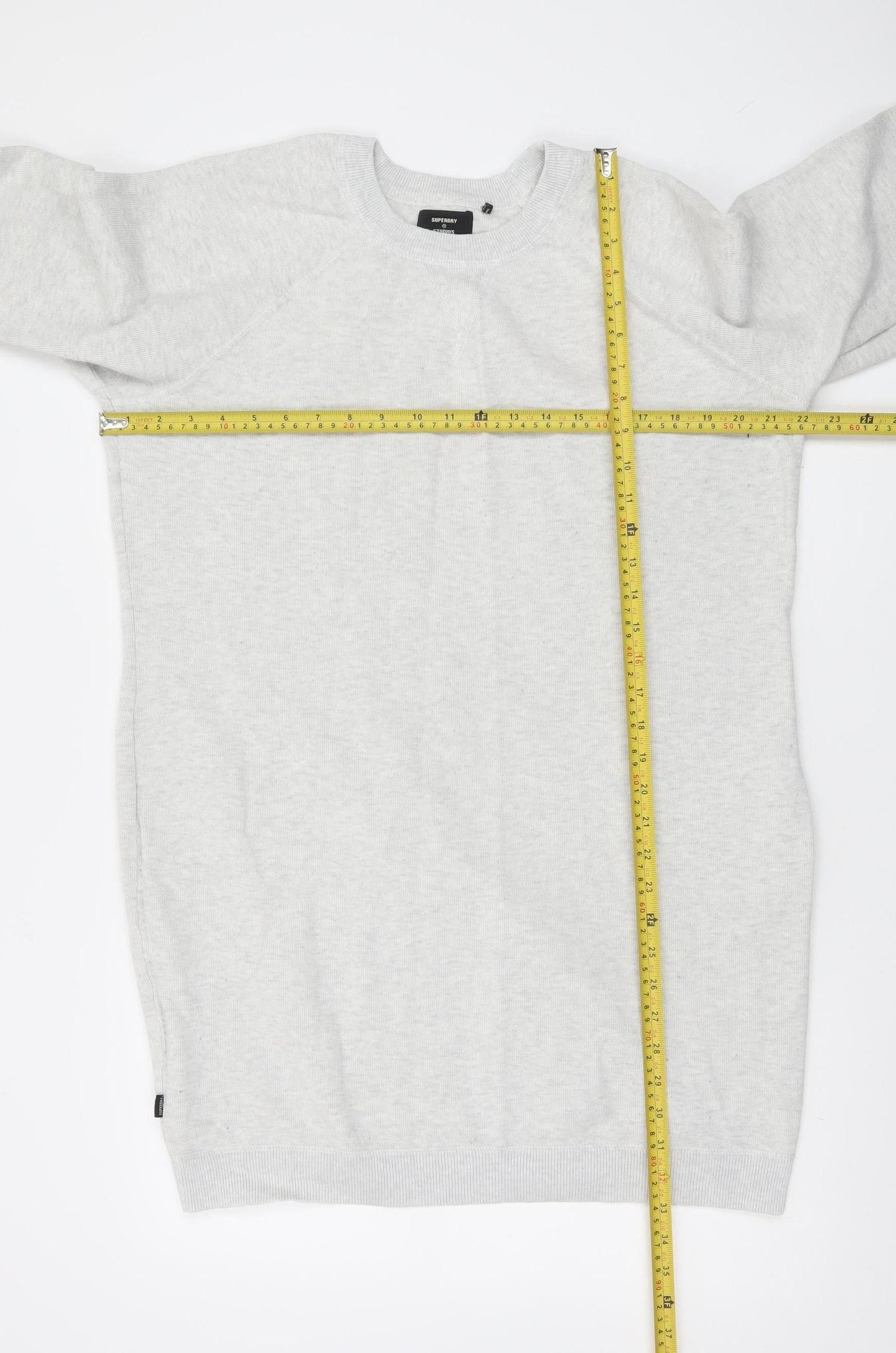 Superdry Women Grey Size 16 Crew Neck Long Sleeve Pullover Jumper