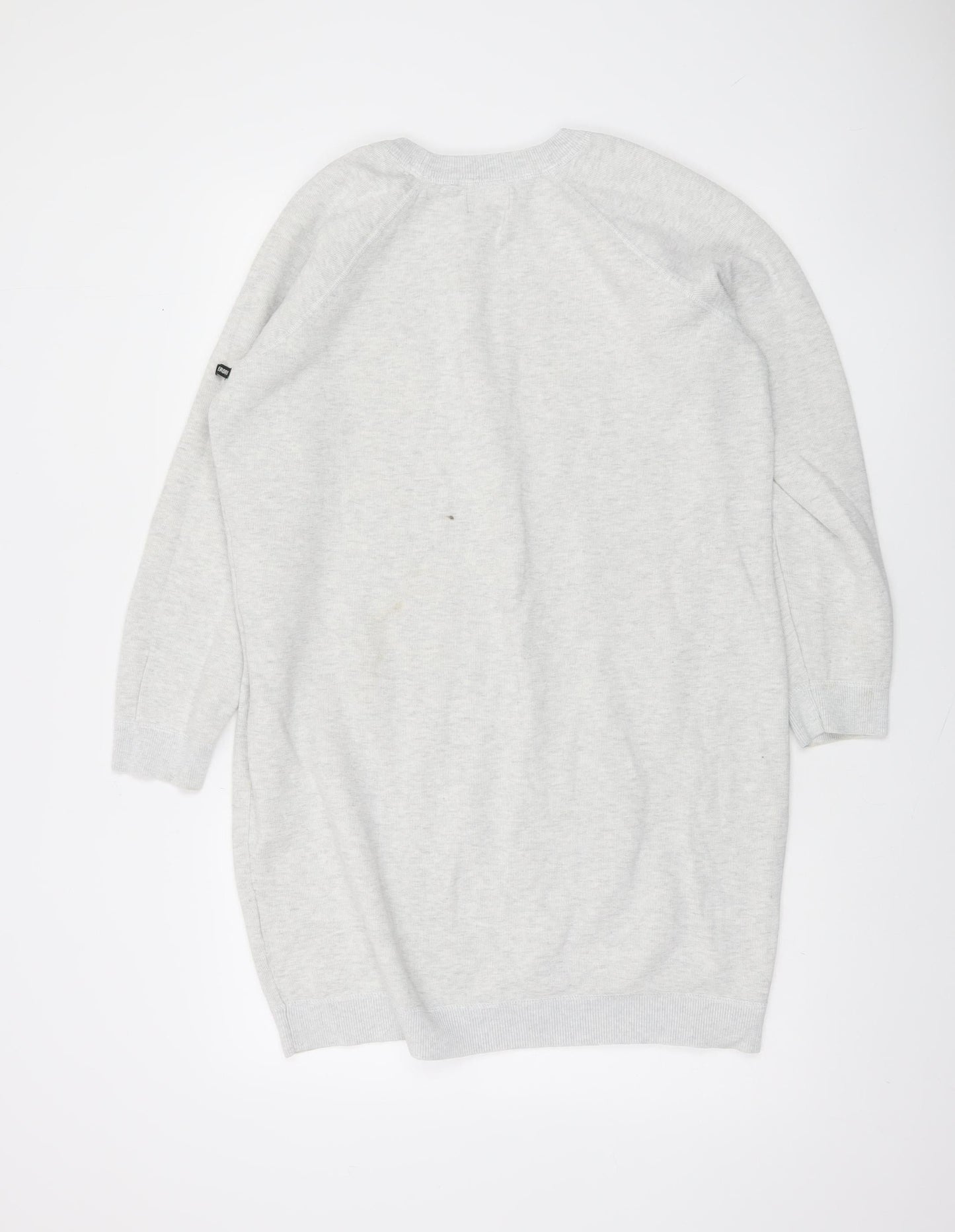 Superdry Women Grey Size 16 Crew Neck Long Sleeve Pullover Jumper