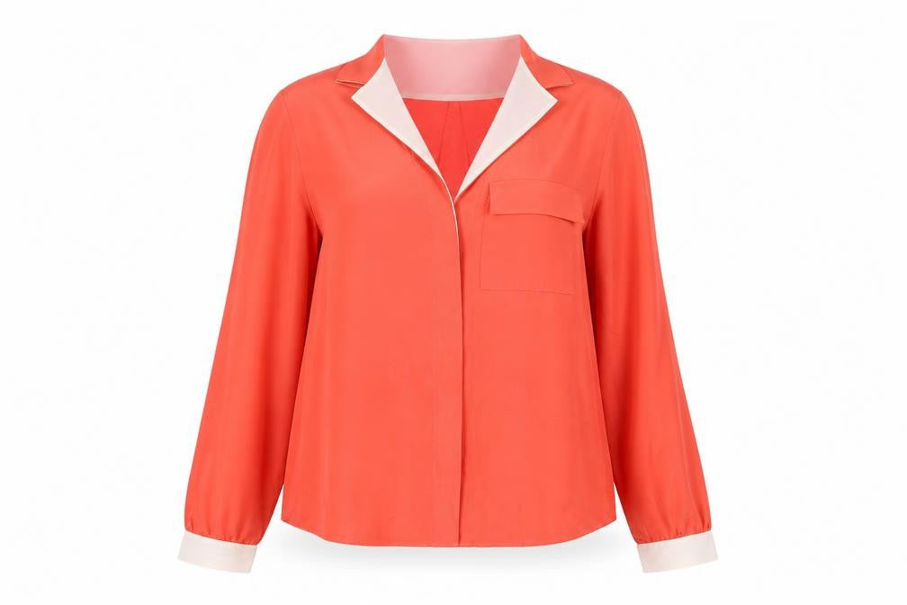 ASOS Women's Orange Long Sleeve Blouse Size 12 Polyester Casual Top