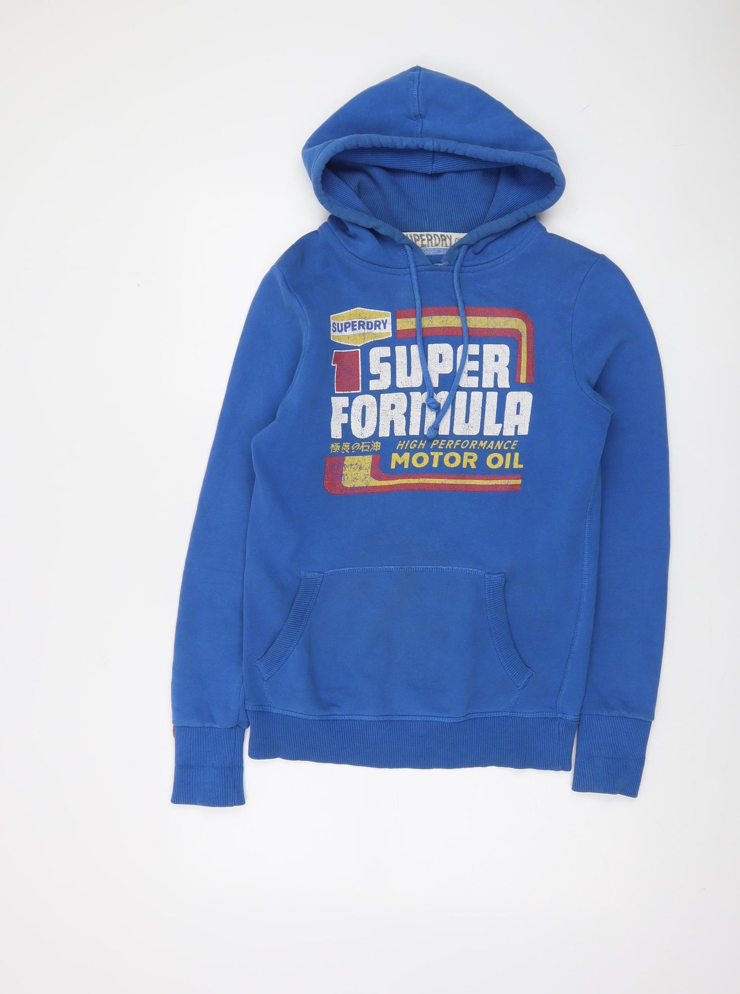 Superdry Blue Women's Small Pullover Hoodie Graphic Print