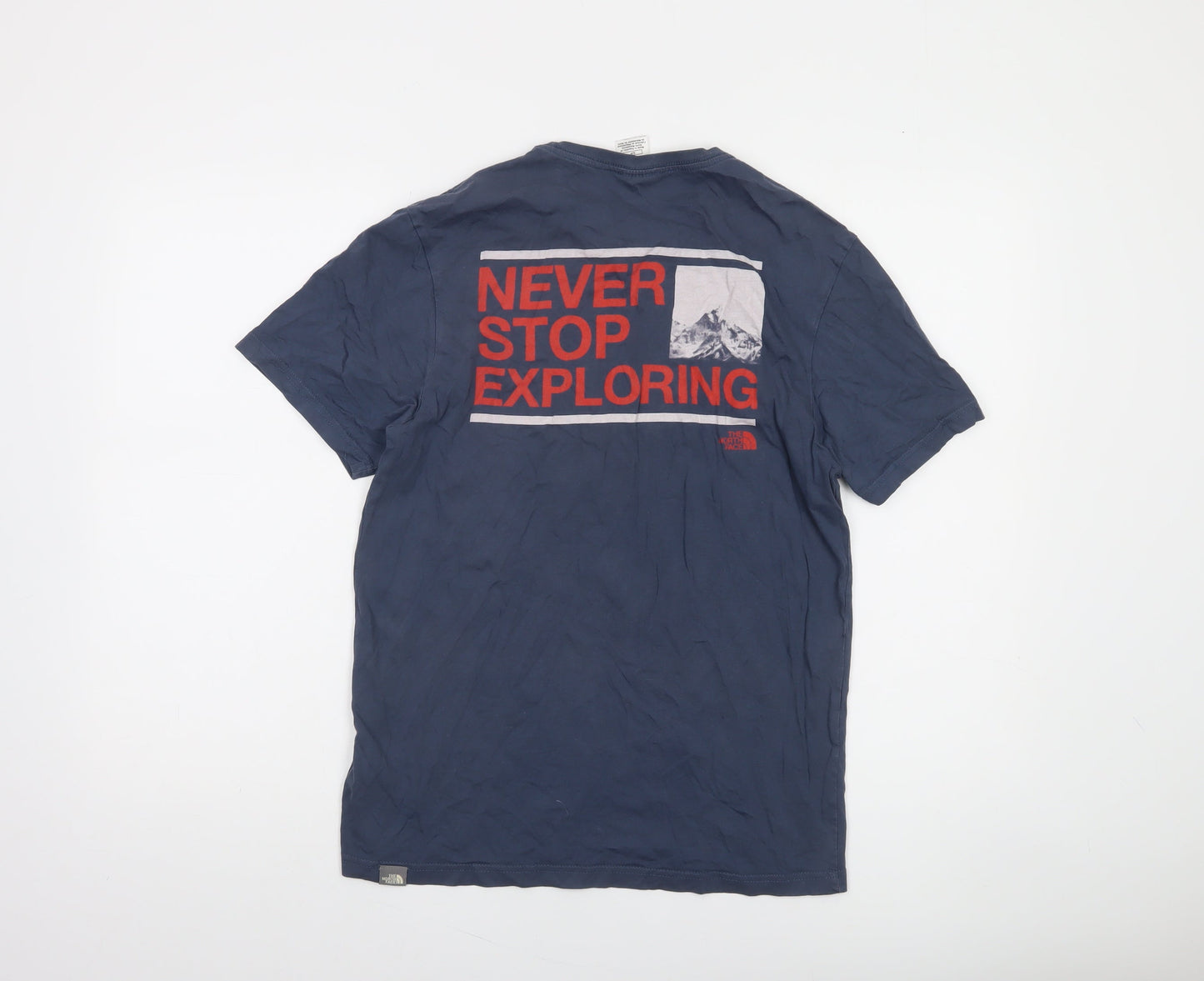 The North Face Men's Blue Small Cotton Outdoor Graphic T-Shirt