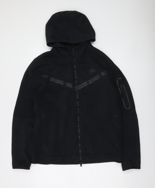 Nike Men's Black Large Full Zip Hoodie Cotton Blend Sportswear