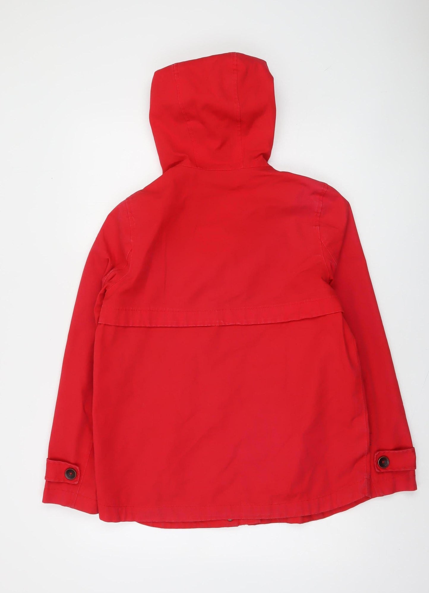 Joules Women Red Waterproof Hooded Rain Coat Jacket UK 10