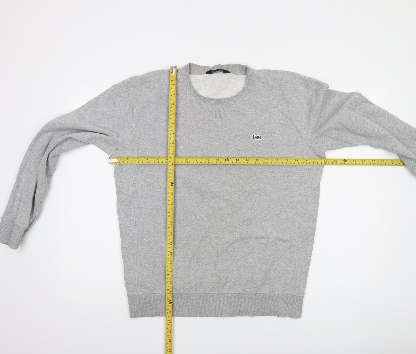 Lee Men's Grey Regular Fit Crew Neck Sweatshirt Size S