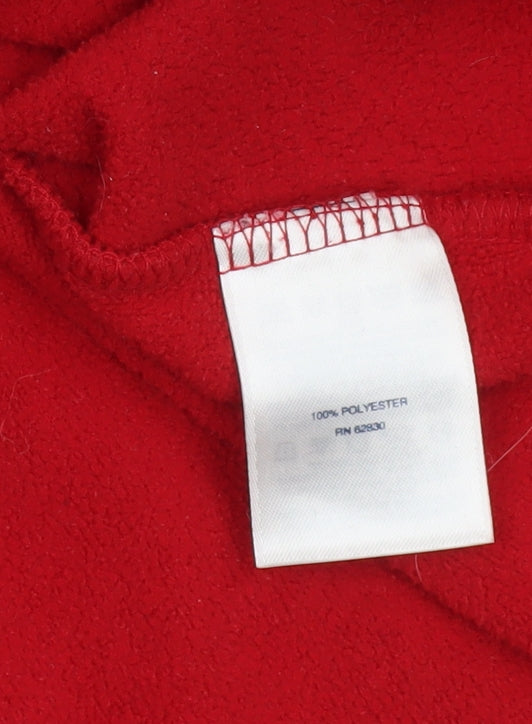 Lands' End Women Red Fleece Pullover Hoodie Size L