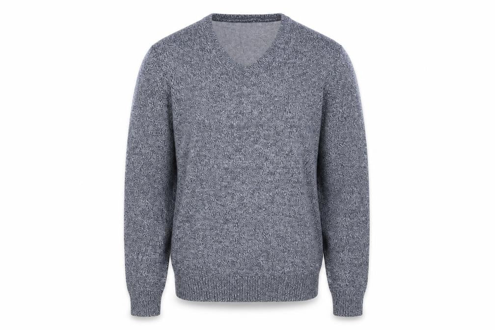 Maine New England Mens Grey V-Neck Knit Jumper Size M Classic Style