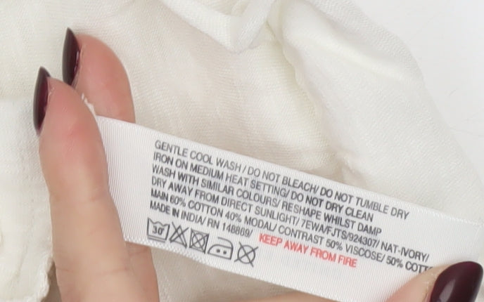 Fat Face Women’s Ivory Lace Detail Sleeveless Tunic Top Size 10