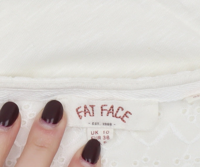 Fat Face Women’s Ivory Lace Detail Sleeveless Tunic Top Size 10
