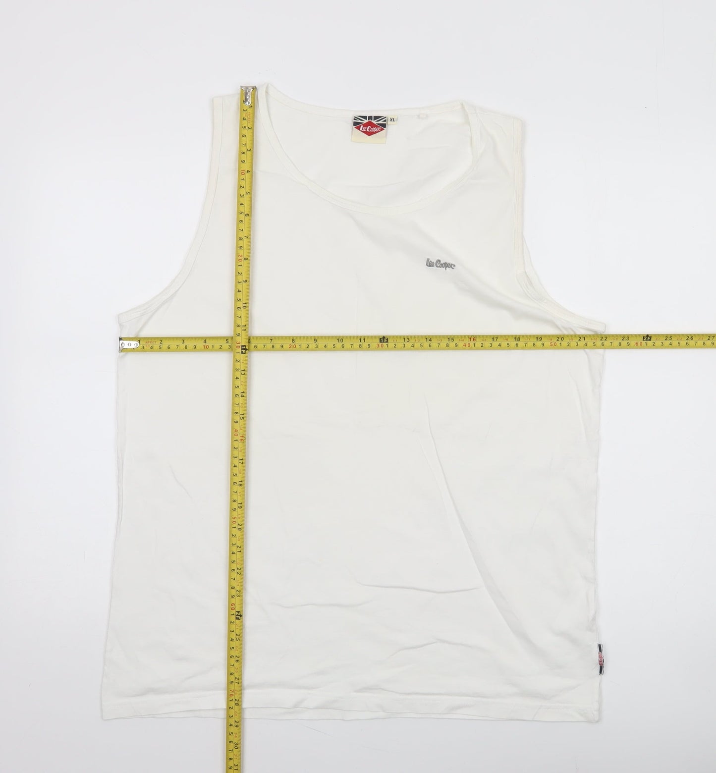 Lee Cooper Men's White Cotton Sleeveless Tank Top XL Casual