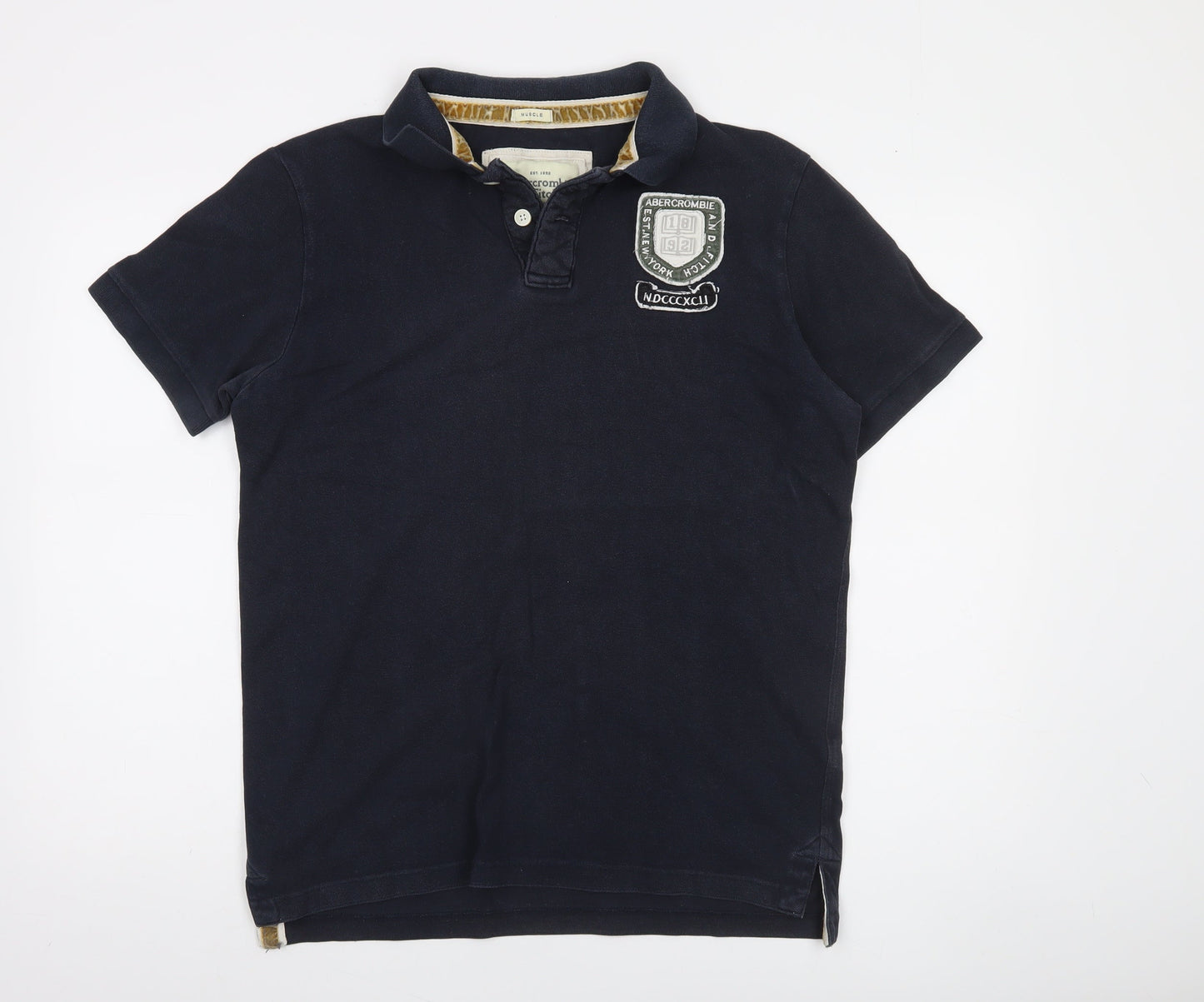 Abercrombie & Fitch Men’s Blue Polo Shirt L Cotton Embroidered Logo