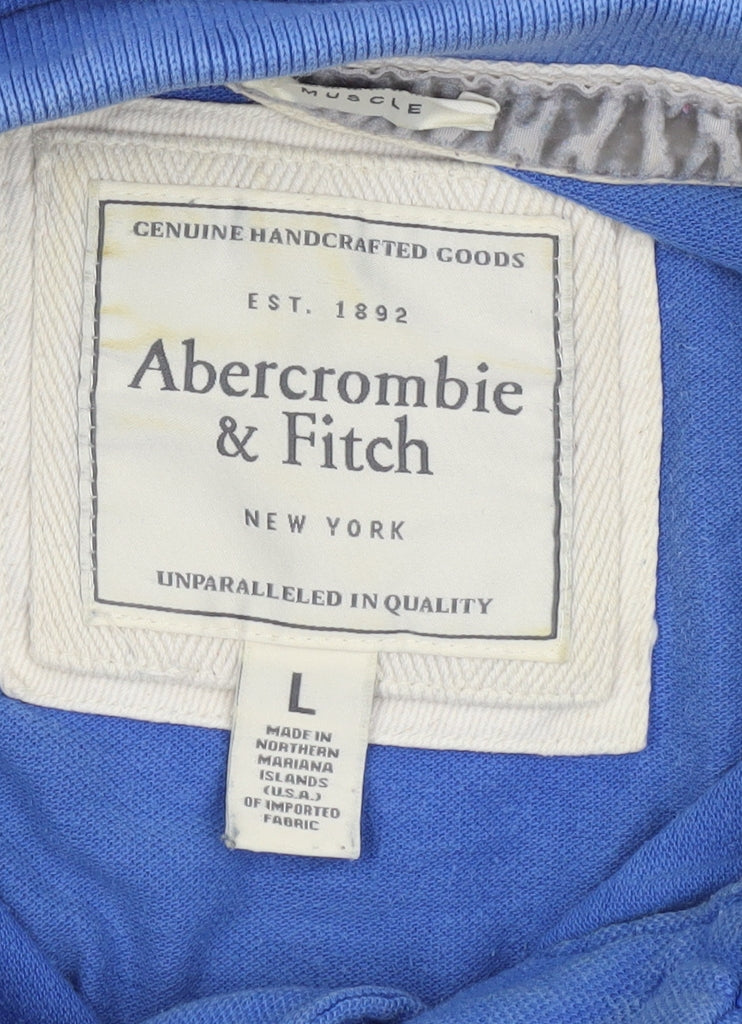 Abercrombie & Fitch Men’s Blue L Polo Shirt 100% Cotton Classic Style