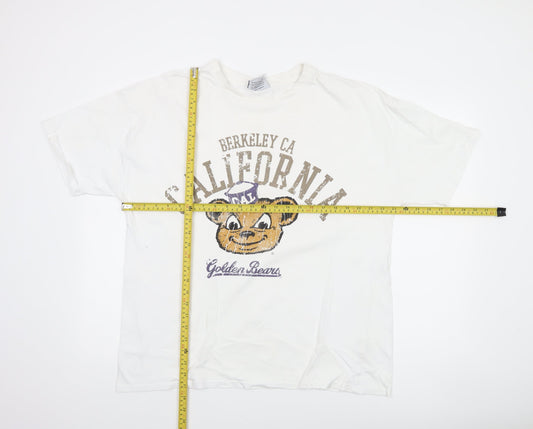Berkeley University White Men's L T-Shirt California Graphic Print