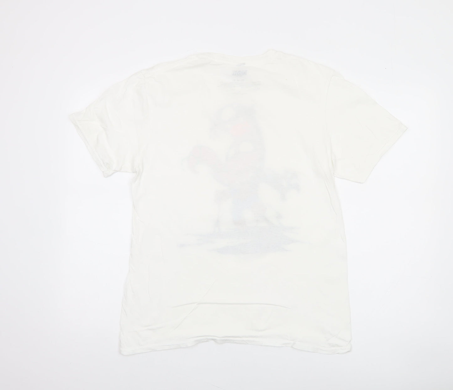 Marvel Men's White Spider-Man Graphic Print T-Shirt Size M