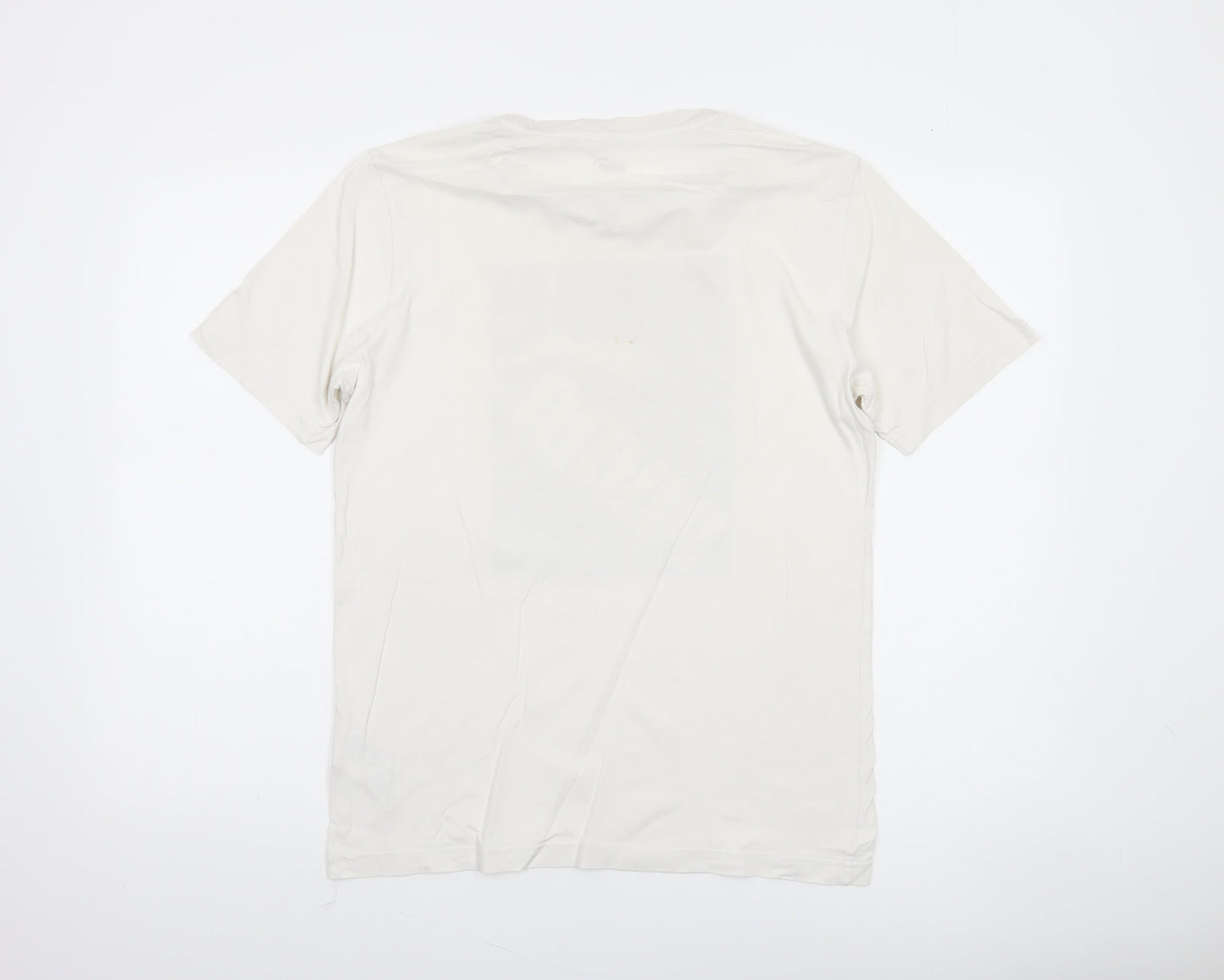 Puma Men’s White Small Logo Cotton Crew Neck Short Sleeve T-Shirt