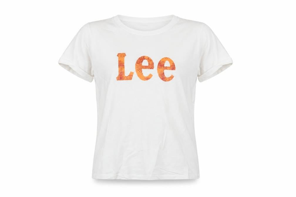Womens UK Size M Lee White 100% Cotton T-Shirt