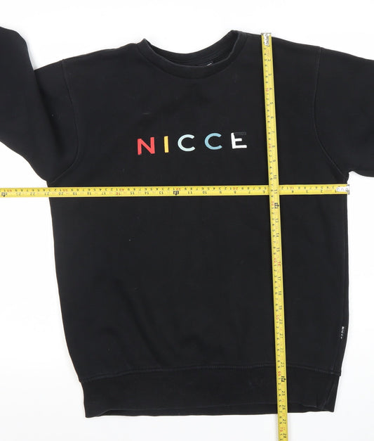 Nicce Men's Black Small Logo Crew Neck Sweatshirt