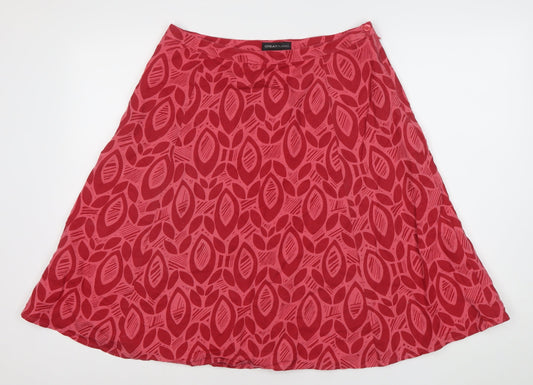 Great Plains Womens Red Geometric A-Line Midi Skirt Size 12