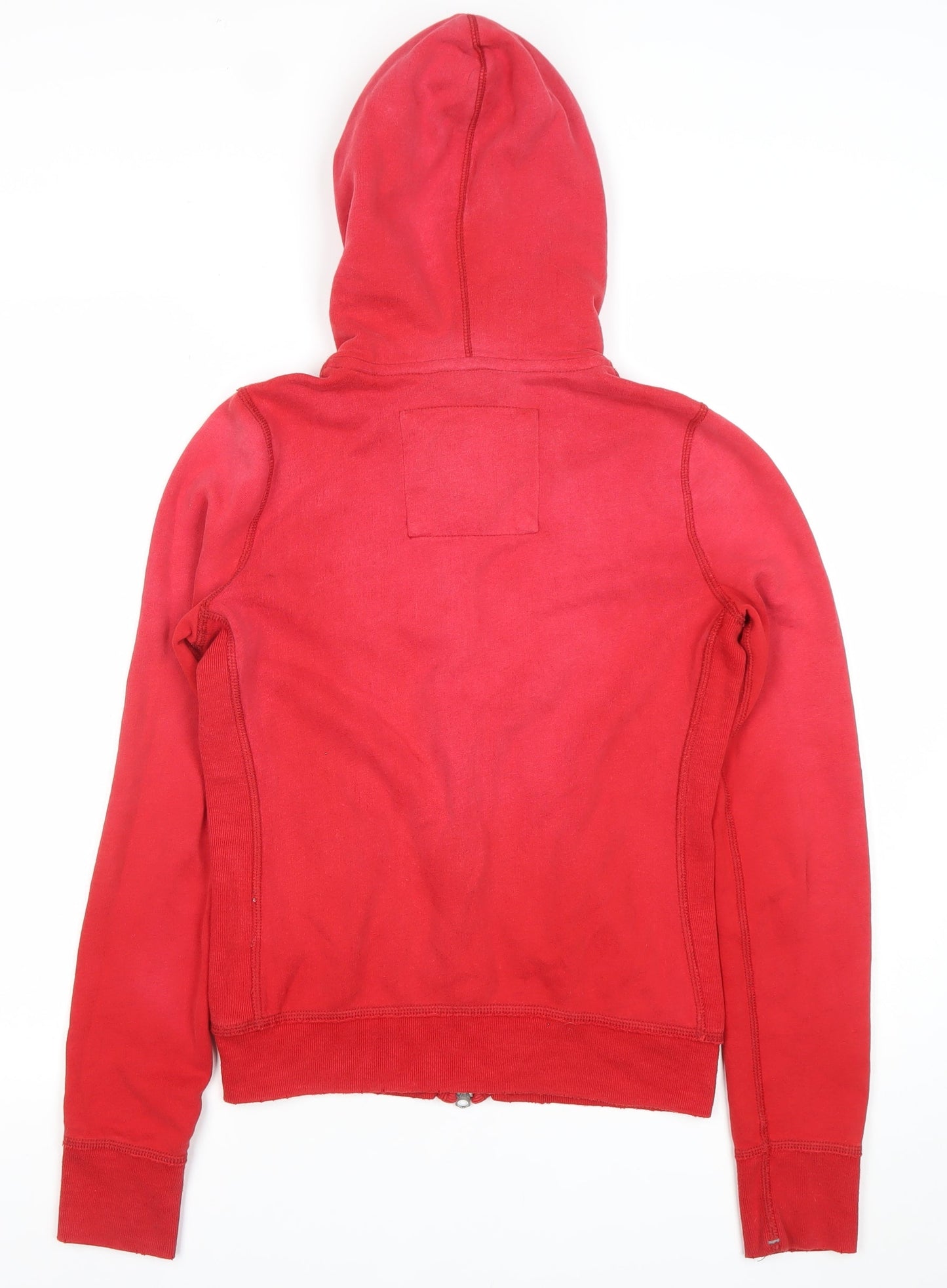 Abercrombie & Fitch Womens Red Full Zip Hoodie Size M Cotton Blend