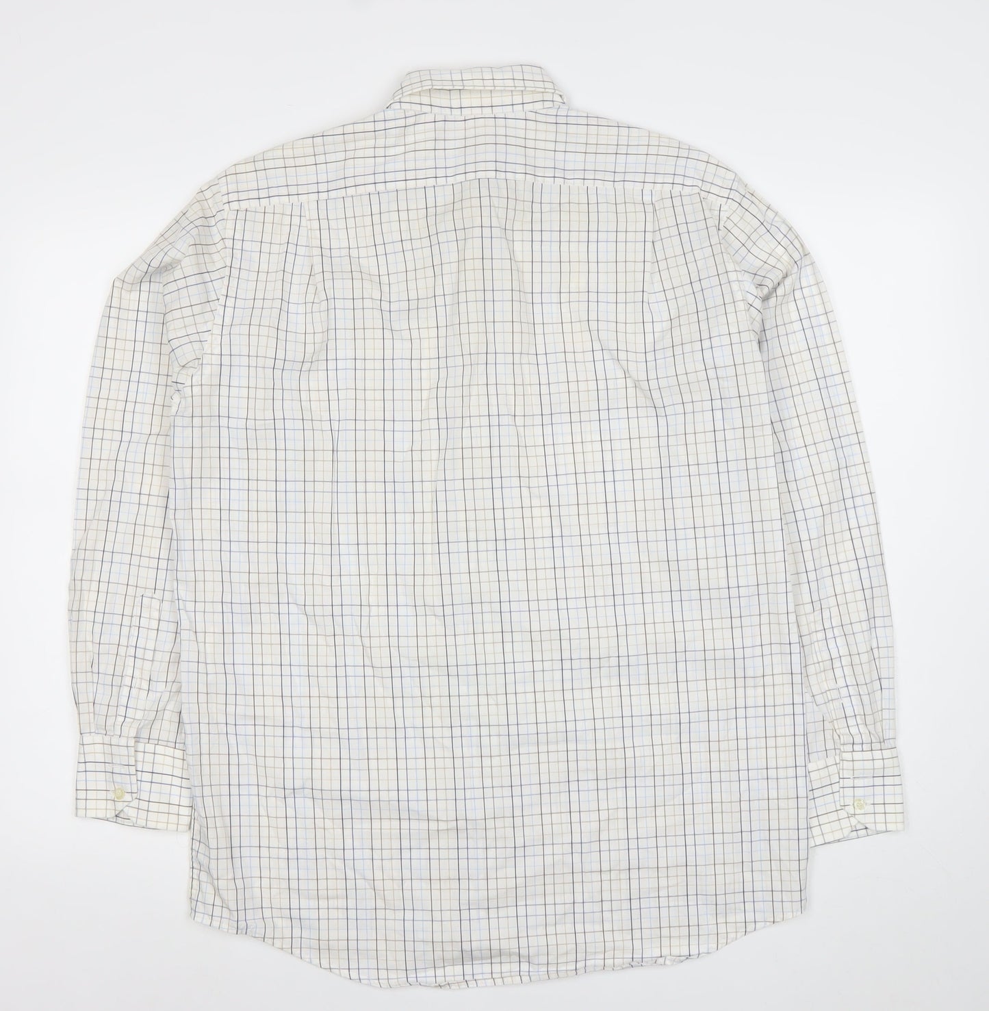 Lacoste Men’s Beige Check Long Sleeve Cotton Button-Up Shirt Size 41