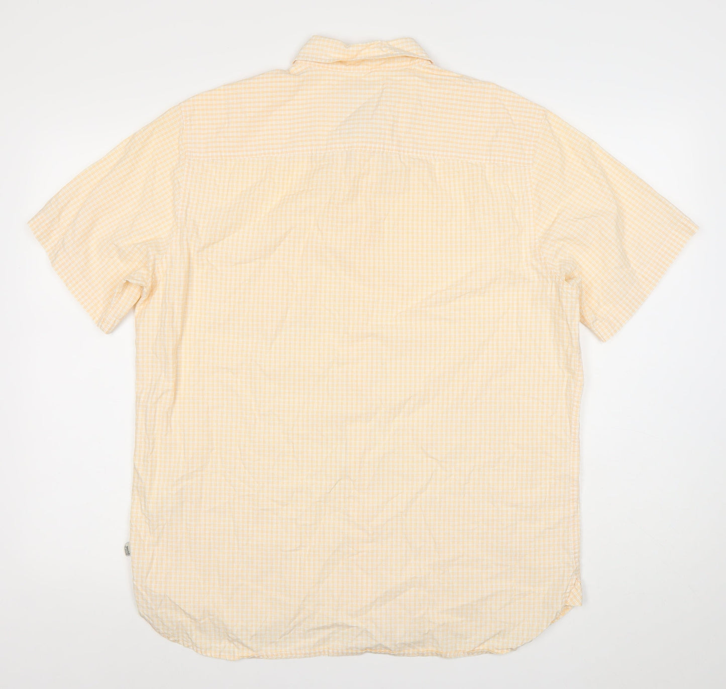 Timberland Men Beige Check Short Sleeve Regular Fit Button-Up Shirt L