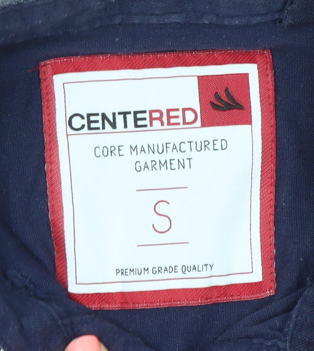 CENTERED Men's Blue Cotton Short Sleeve Polo Shirt Size S