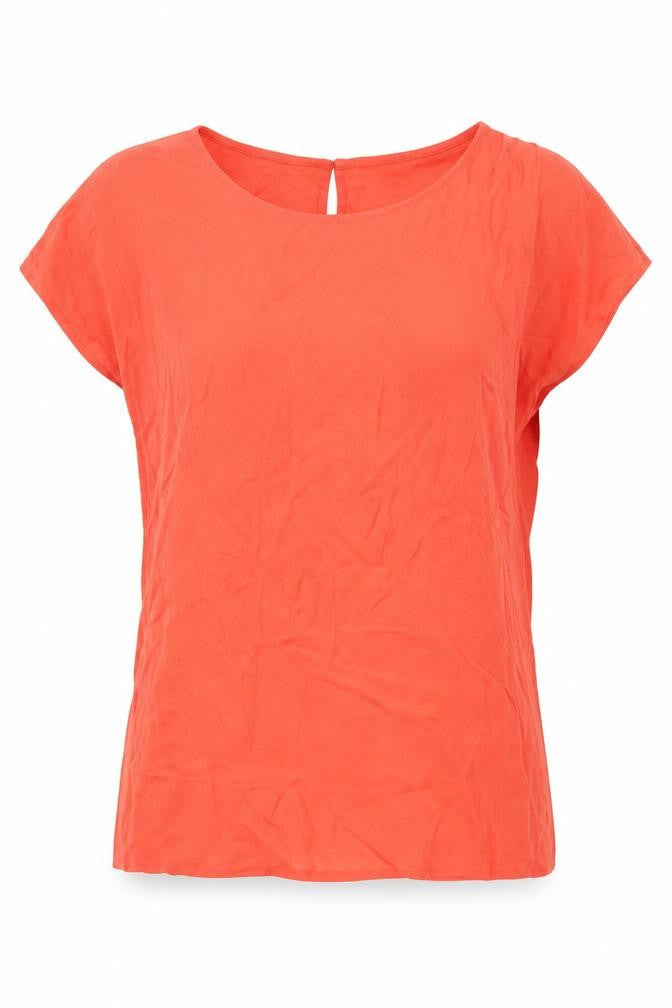 Marks and Spencer Women Orange Linen Short Sleeve Blouse Size 6