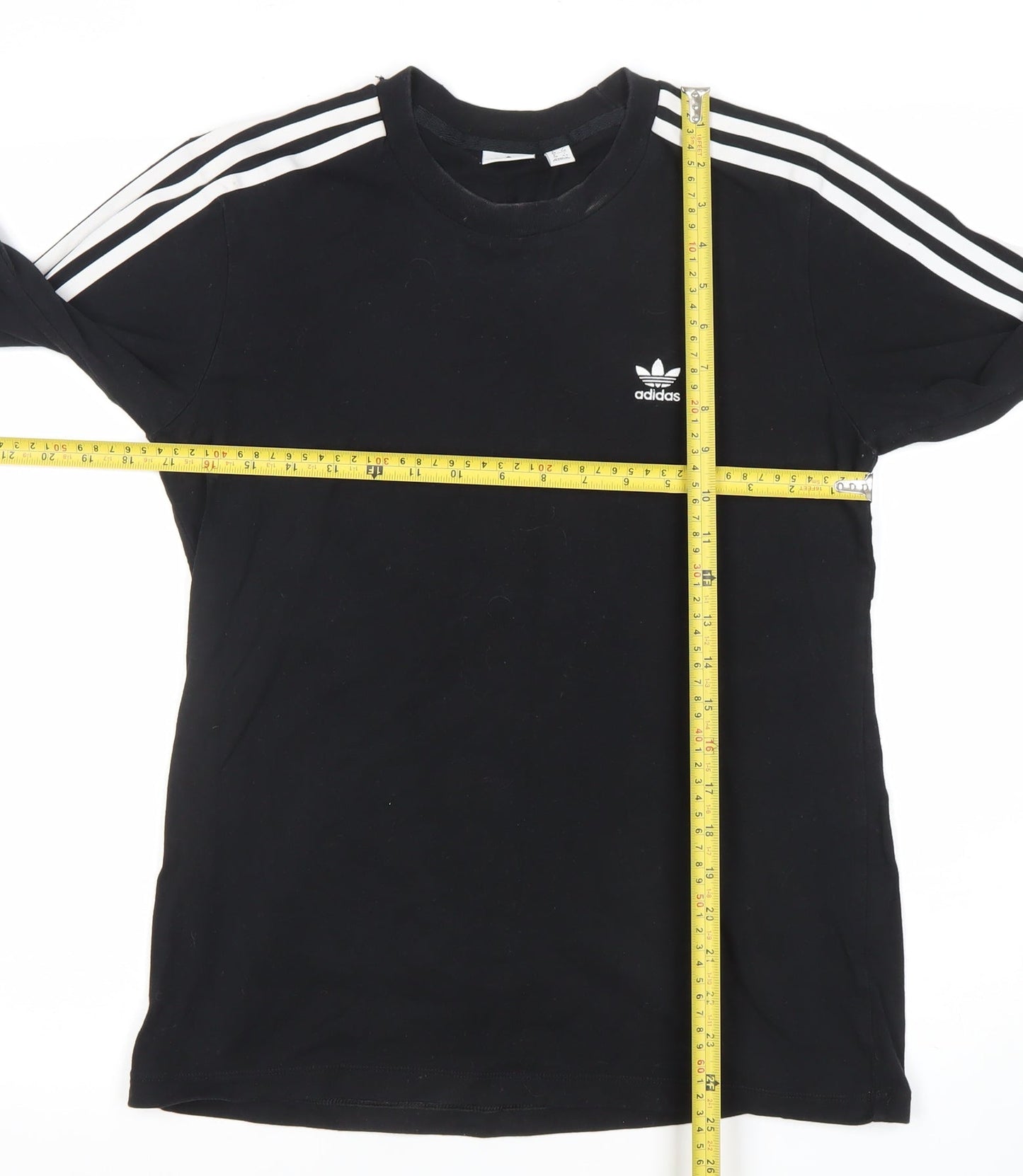 Adidas Womens Black Long Sleeve Striped Jersey T-Shirt UK 12