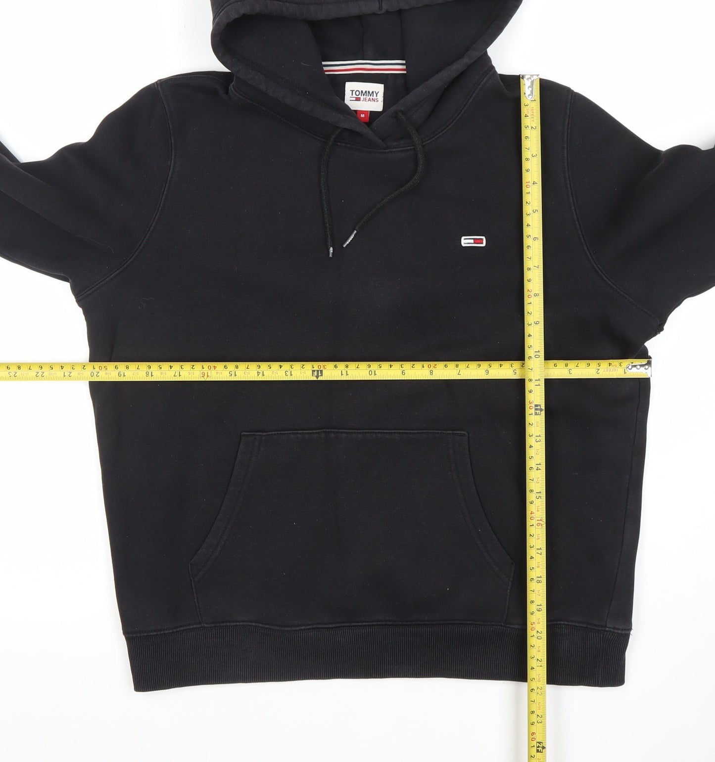 Tommy Jeans Women Black M Pullover Hoodie Cotton Blend