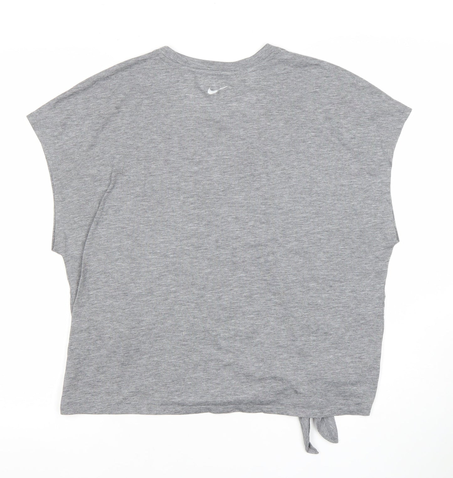 Nike Women's Grey Dri-Fit Relaxed Fit Tie Hem T-Shirt Size L
