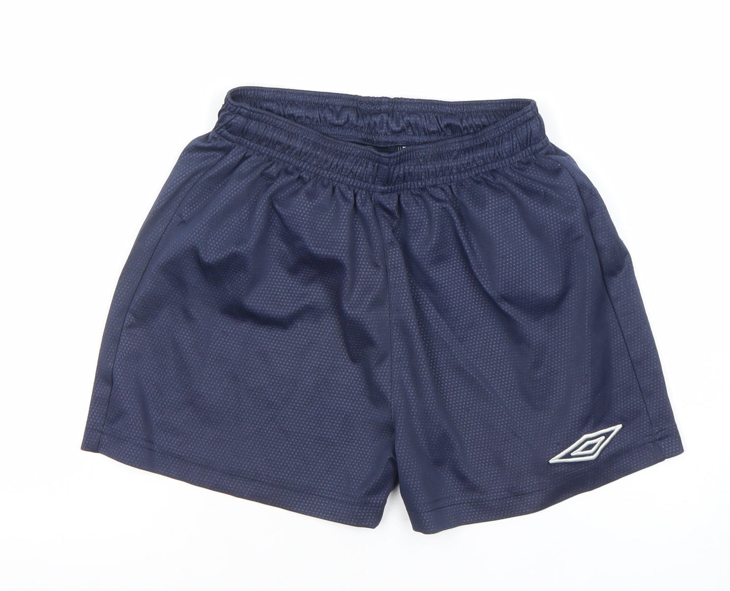 Umbro Boys Blue 28in Athletic Football Shorts Lightweight Mesh