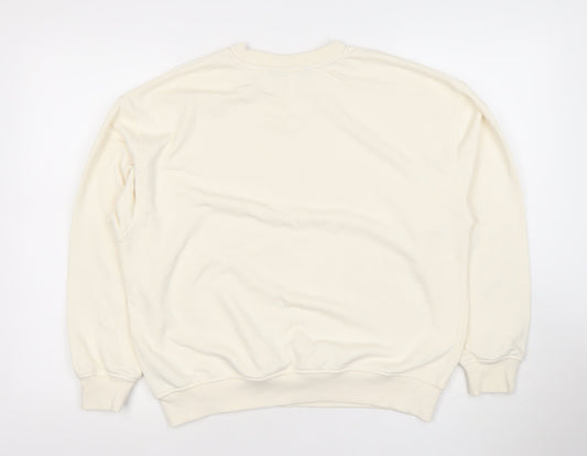 Dunnes Women Ivory Café le Marais Cotton Blend Pullover Sweatshirt Size S