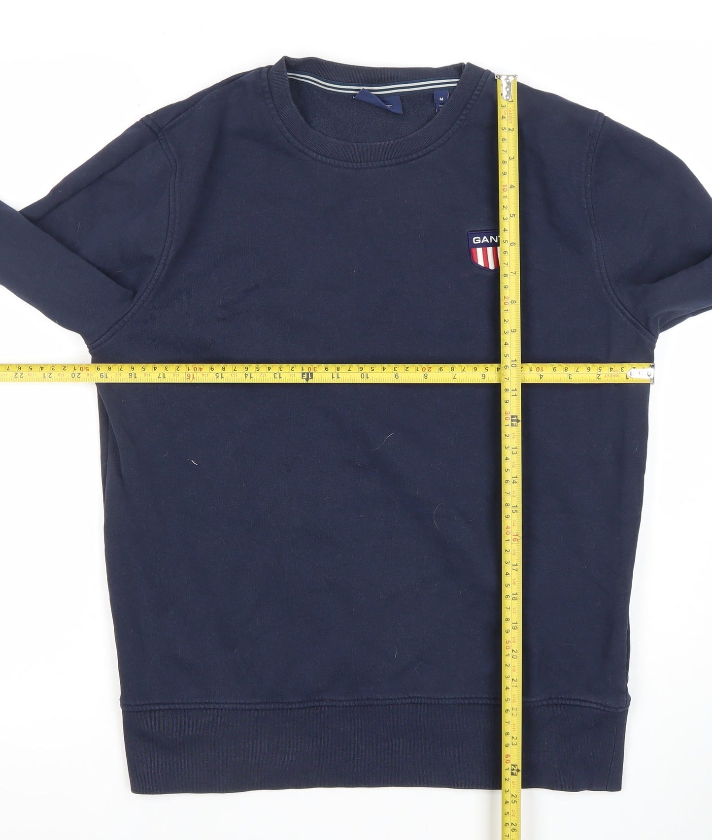 GANT Men's Blue M Pullover Sweatshirt Crew Neck Logo Cotton Blend