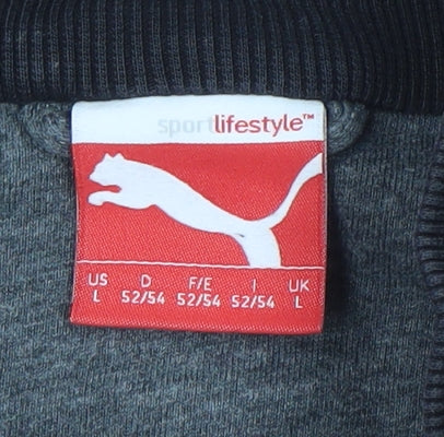 Puma Men's Black Full Zip Sweatshirt Size L Sports Fleece Jacket