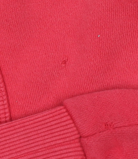 Superdry Women's Red Full Zip Hoodie Size L Cotton Blend Athletic Style