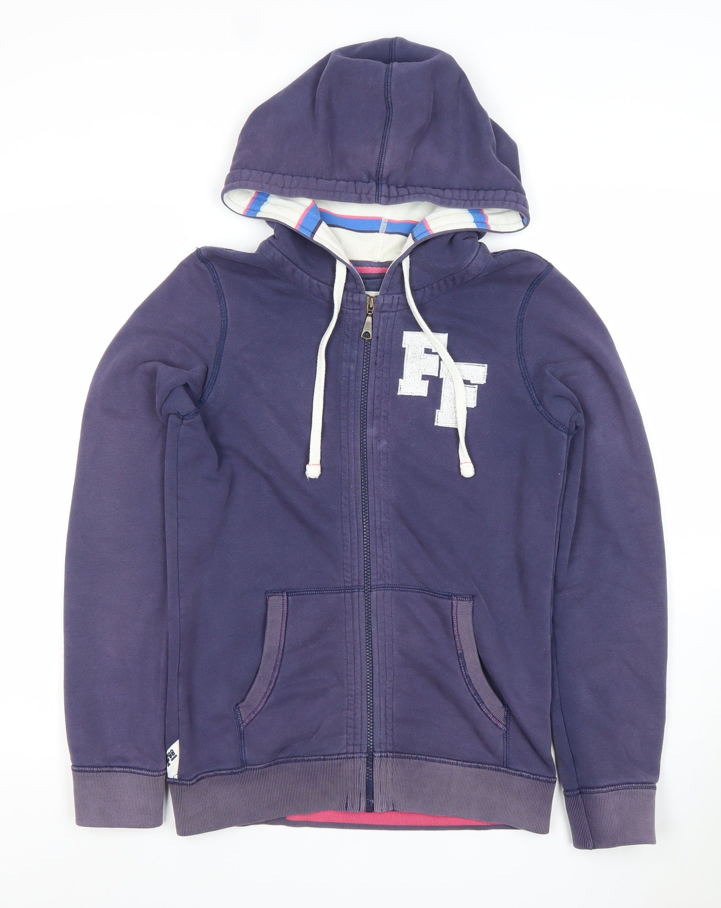 Fat Face Womens Blue Full Zip Hoodie Size 10 Cotton Blend