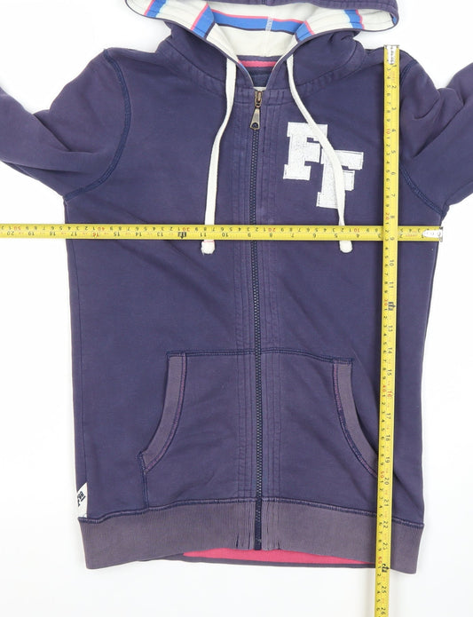 Fat Face Womens Blue Full Zip Hoodie Size 10 Cotton Blend