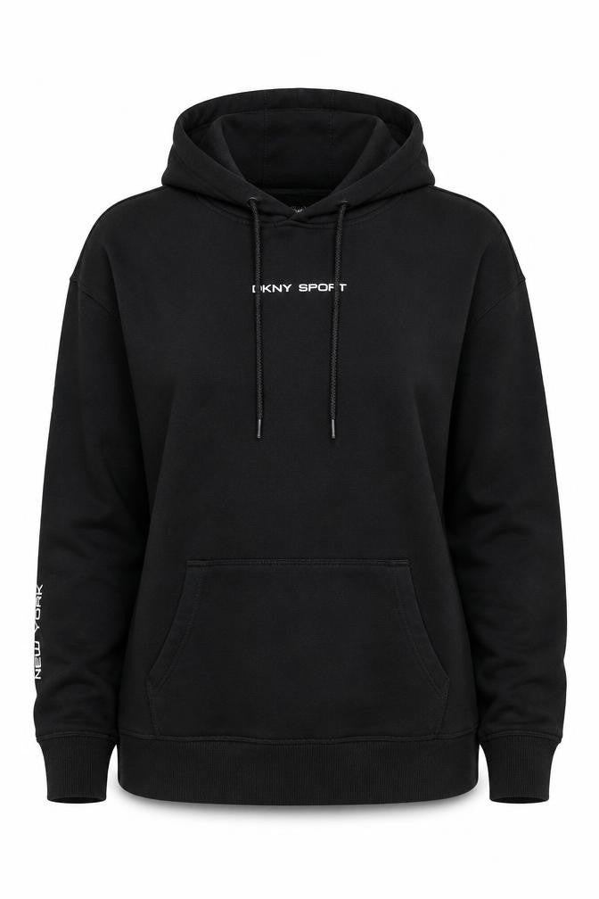 Womens UK XS Regular DKNY Black Pullover Hoodie