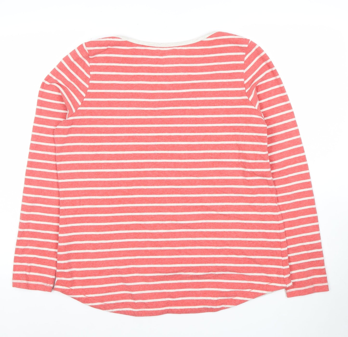 Fat Face Women's Red White Striped Long Sleeve Cotton T-Shirt Size 14