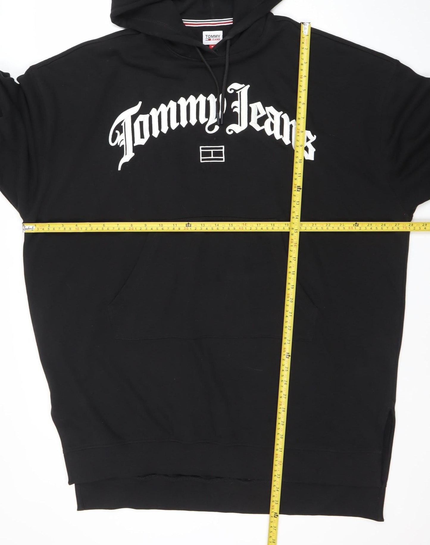 Tommy Jeans Women's Black M Pullover Hoodie Cotton Blend Logo
