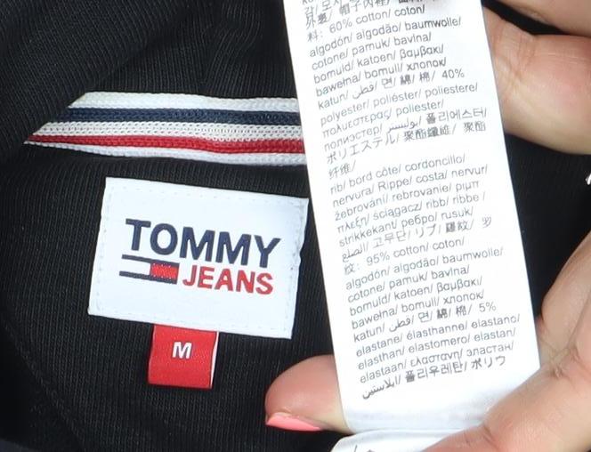 Tommy Jeans Women's Black M Pullover Hoodie Cotton Blend Logo