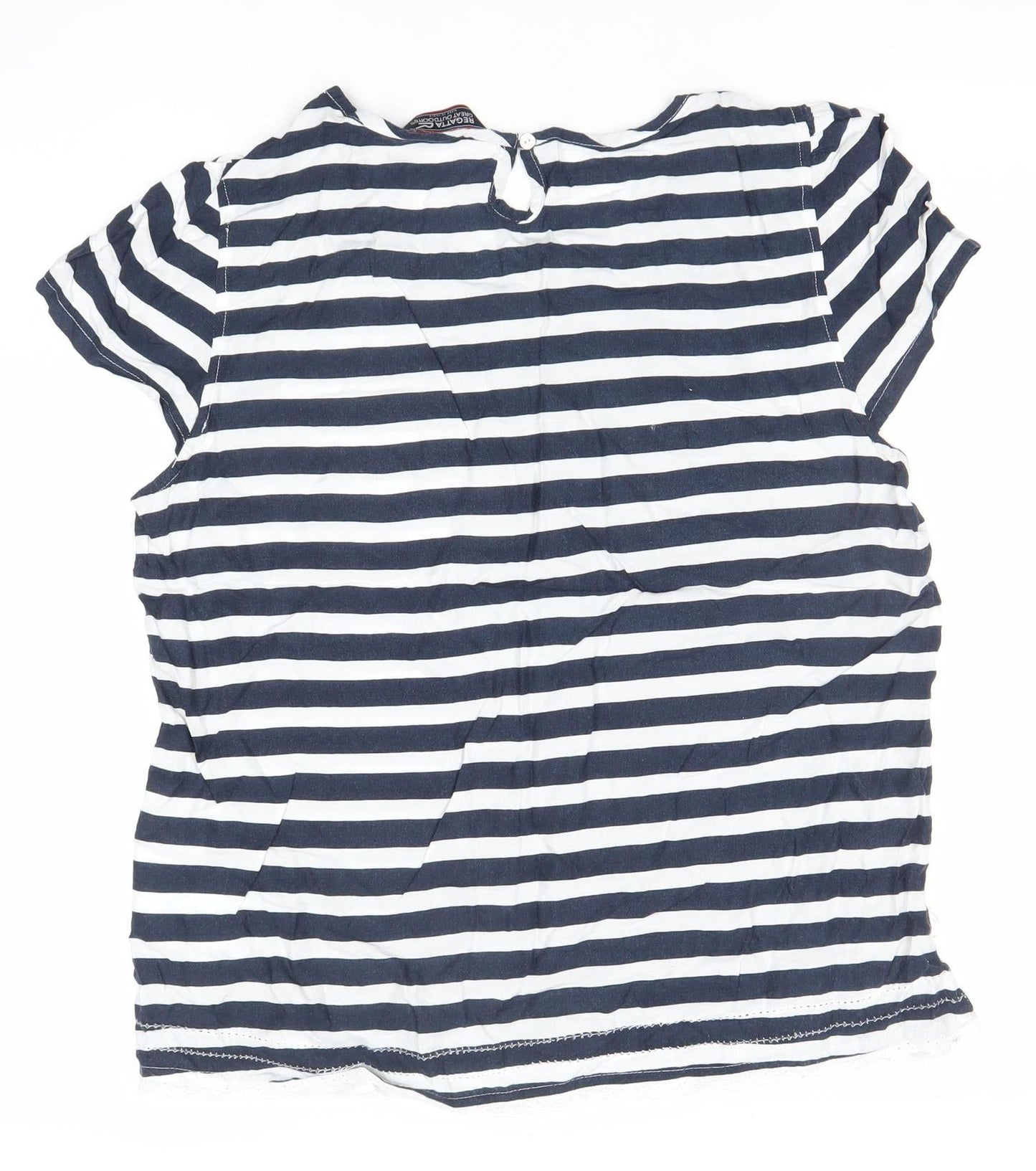 Regatta Women Blue Striped Short Sleeve Cotton T-Shirt Size 16
