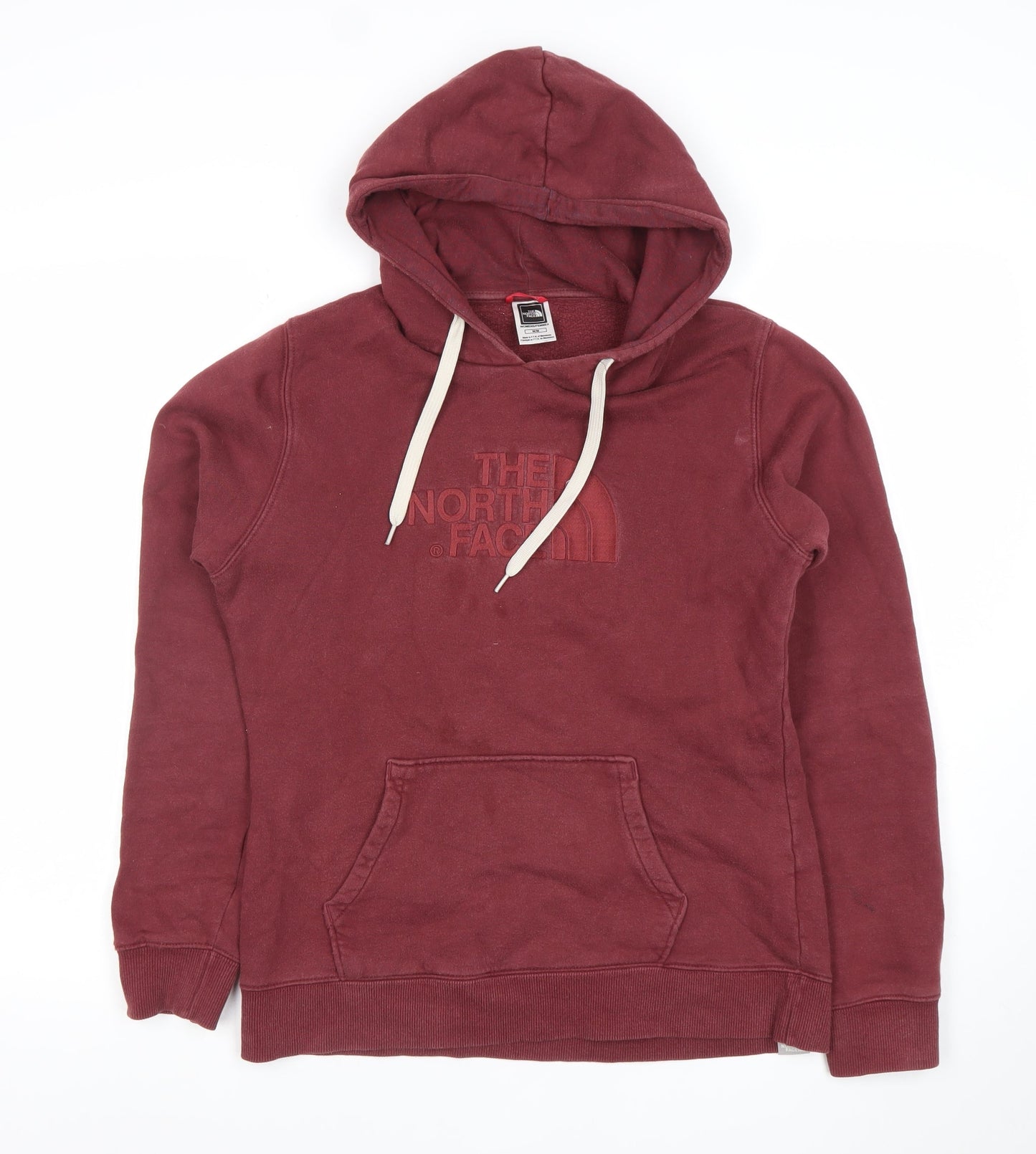 The North Face Womens Burgundy Hoodie Medium 100% Cotton Pullover