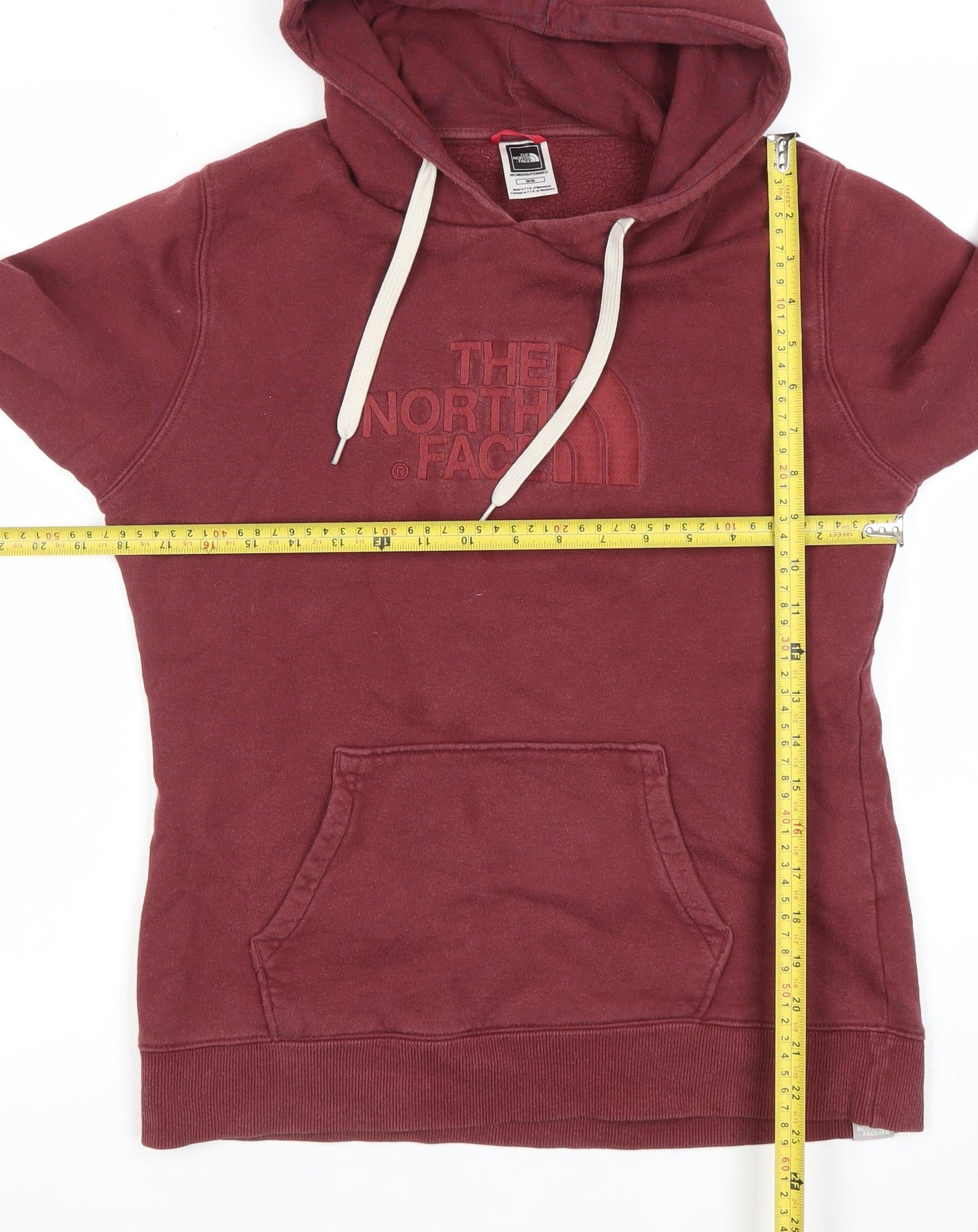 The North Face Womens Burgundy Hoodie Medium 100% Cotton Pullover